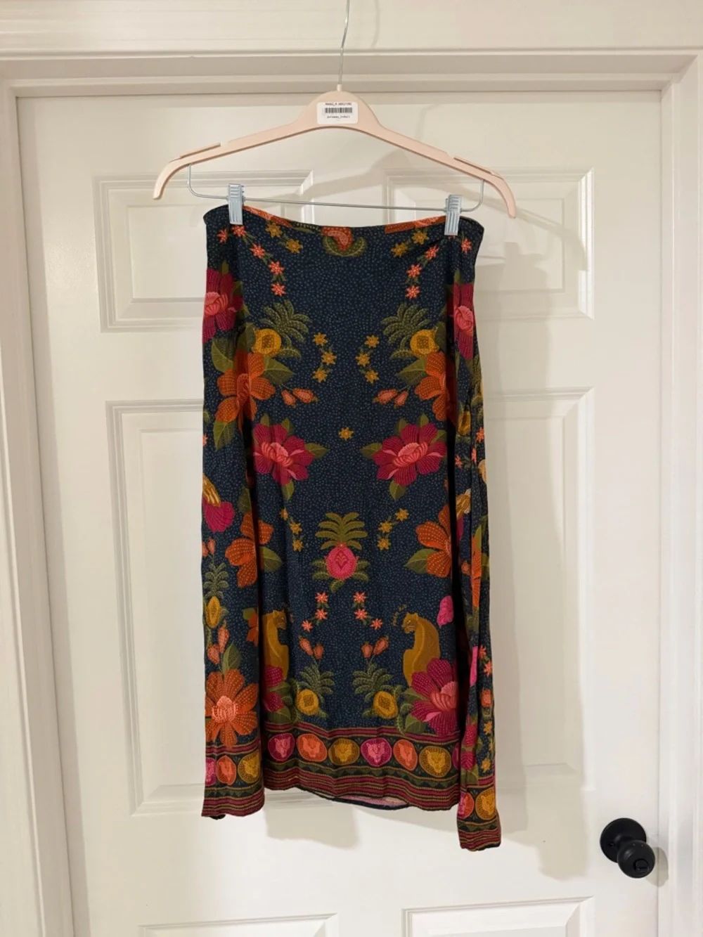 FARM Rio Mystic Garden Navy Blue Midi Skirt- Size M - Picture 1 of 1